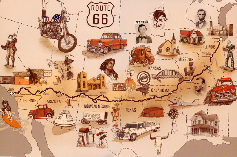 USA Nummernschild Harley Route 66 US Car 